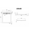 DUSCHWANNE RECHTECK 100x80x3 WEST Acryl Ablaufgarnitur GRATIS !