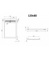 DUSCHWANNE RECHTECK 120x80x3 WEST Acryl Ablaufgarnitur GRATIS !