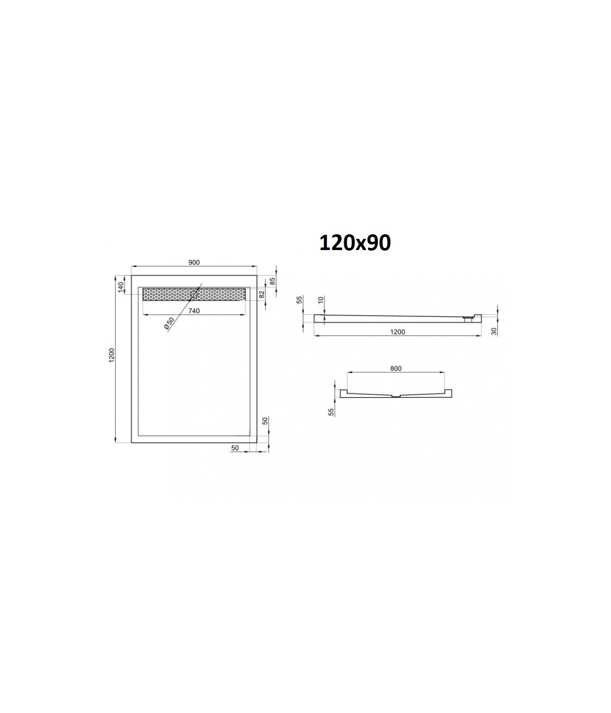DUSCHWANNE RECHTECK 120x90x3 WEST Acryl Ablaufgarnitur GRATIS !