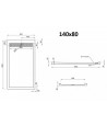 DUSCHWANNE RECHTECK 140x80x3 WEST Acryl Ablaufgarnitur GRATIS !