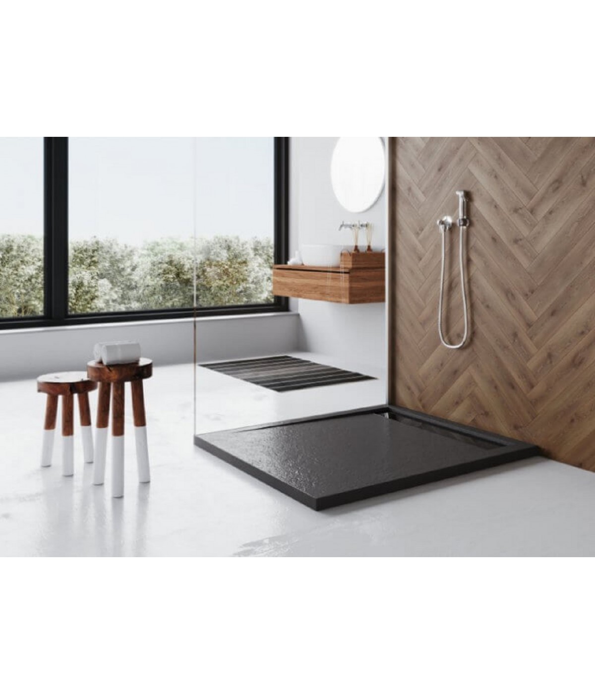 DUSCHWANNE RECHTECK 110x90 WEST NEW SCHWARZ Acryl Ablaufgarnitur GRATIS !