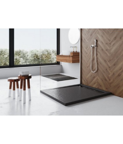 DUSCHWANNE RECHTECK 110x90 WEST NEW SCHWARZ Acryl Ablaufgarnitur GRATIS !