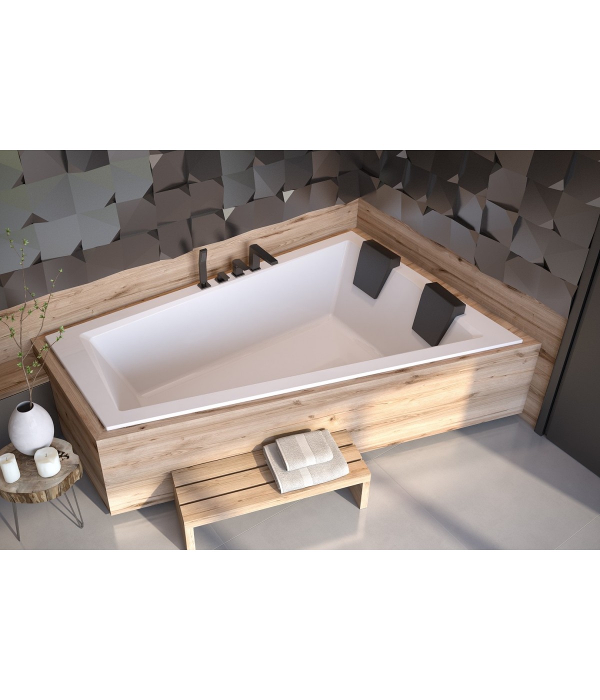 ECKBADEWANNE 180x125 RECHTS INTIMAS DUO SLIM Ablaufgarnitur + Füße GRATIS !