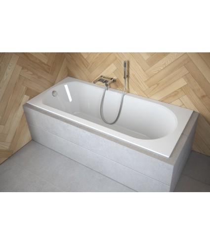 RECHTECK BADEWANNE SLIM 160x75 INTRICA Ablaufgarnitur + Füße GRATIS !