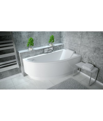 ECKBADEWANNE 140x70 RECHTS PRAKTIKA Ablaufgarnitur + Füße GRATIS !