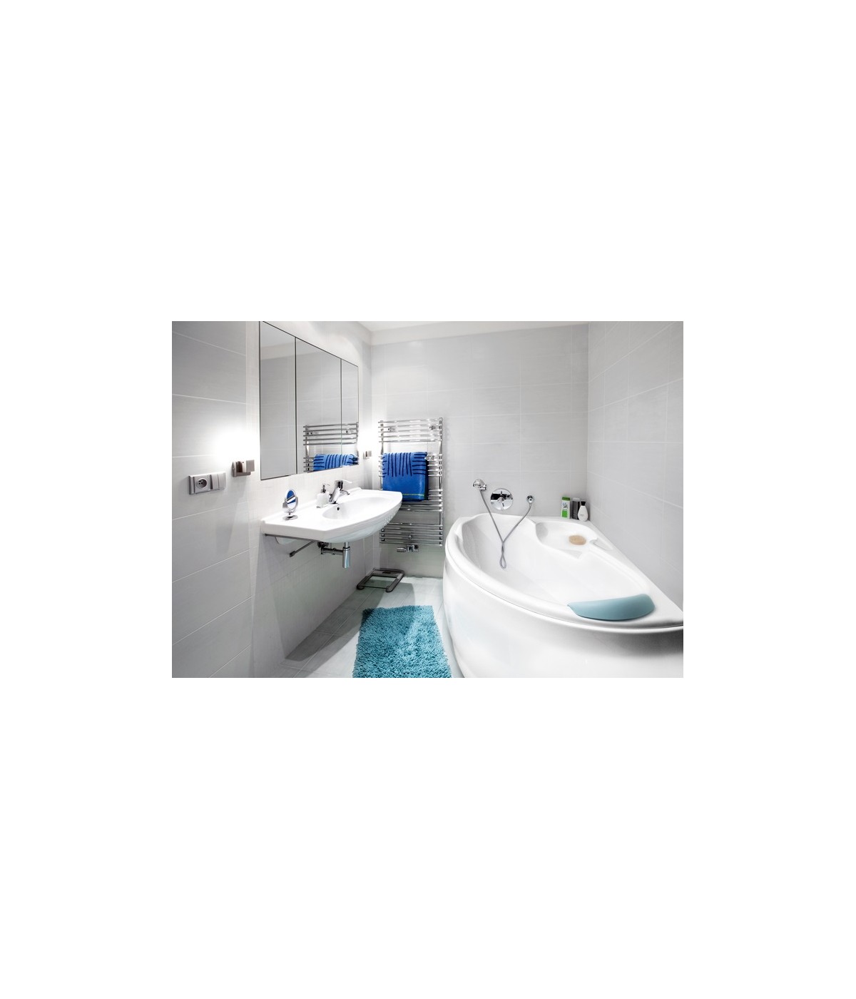 ECKBADEWANNE 140x95 LINKS FINEZJA Ablaufgarnitur + Füße GRATIS !
