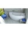 ECKBADEWANNE 150X70 LINKS MILENA KOPFSTÜTZE HANDGRIFFE Ablaufgarnitur + Füße GRATIS !