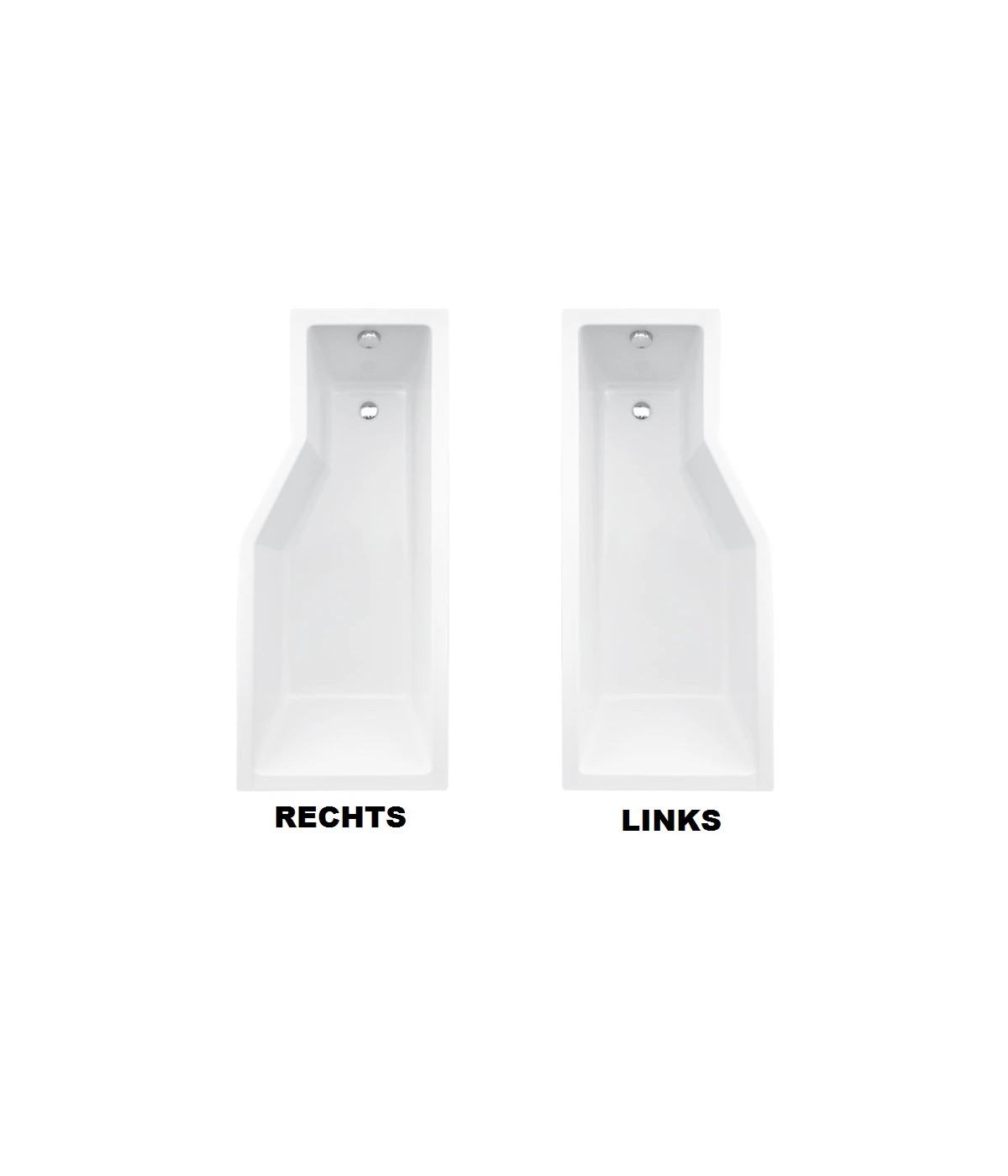 BADEWANNE ECKWANNE 150x75 RECHTS INTEGRAZ GLASABTRENNUG Ablaufgarnitur + Füße GRATIS !