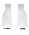 BADEWANNE ECKWANNE 150x75 LINKS INTEGRAZ GLASABTRENNUG Ablaufgarnitur + Füße GRATIS !