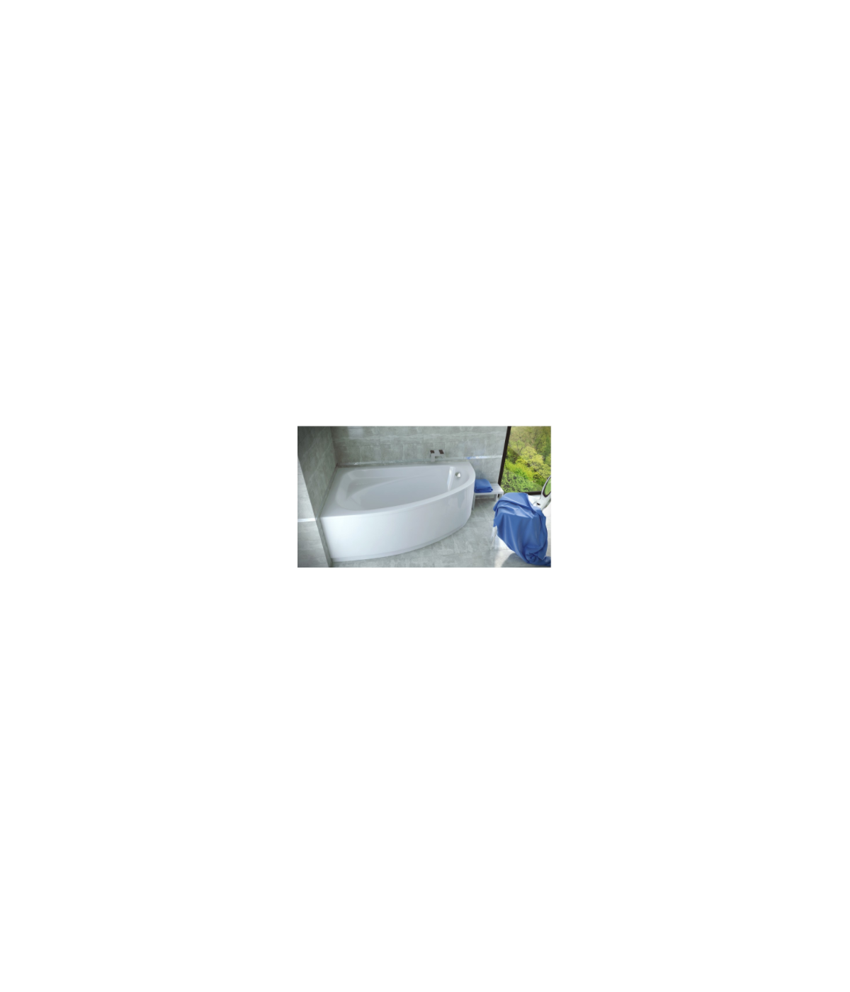ECKBADEWANNE 150x100 LINKS CORNEA Ablaufgarnitur + Füße GRATIS !