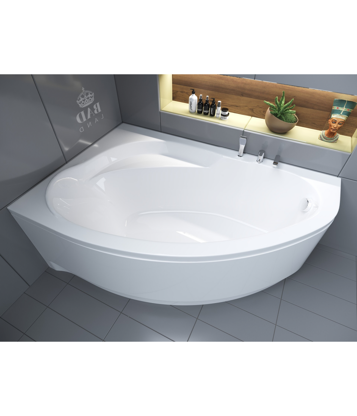 ECKBADEWANNE 160x100 LINKS MAREA Ablaufgarnitur + Füße GRATIS !