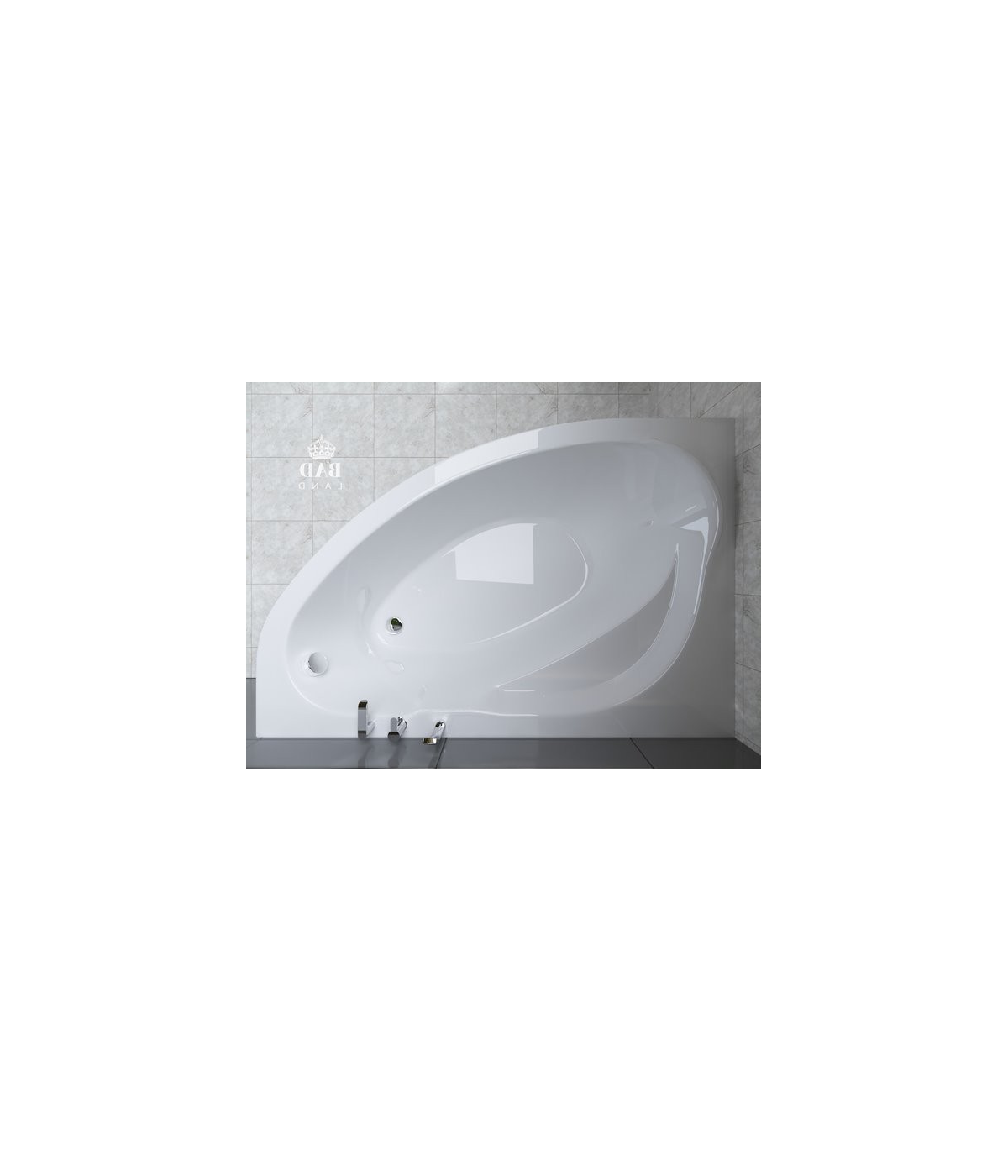 ECKBADEWANNE 160x100 LINKS MAREA Ablaufgarnitur + Füße GRATIS !