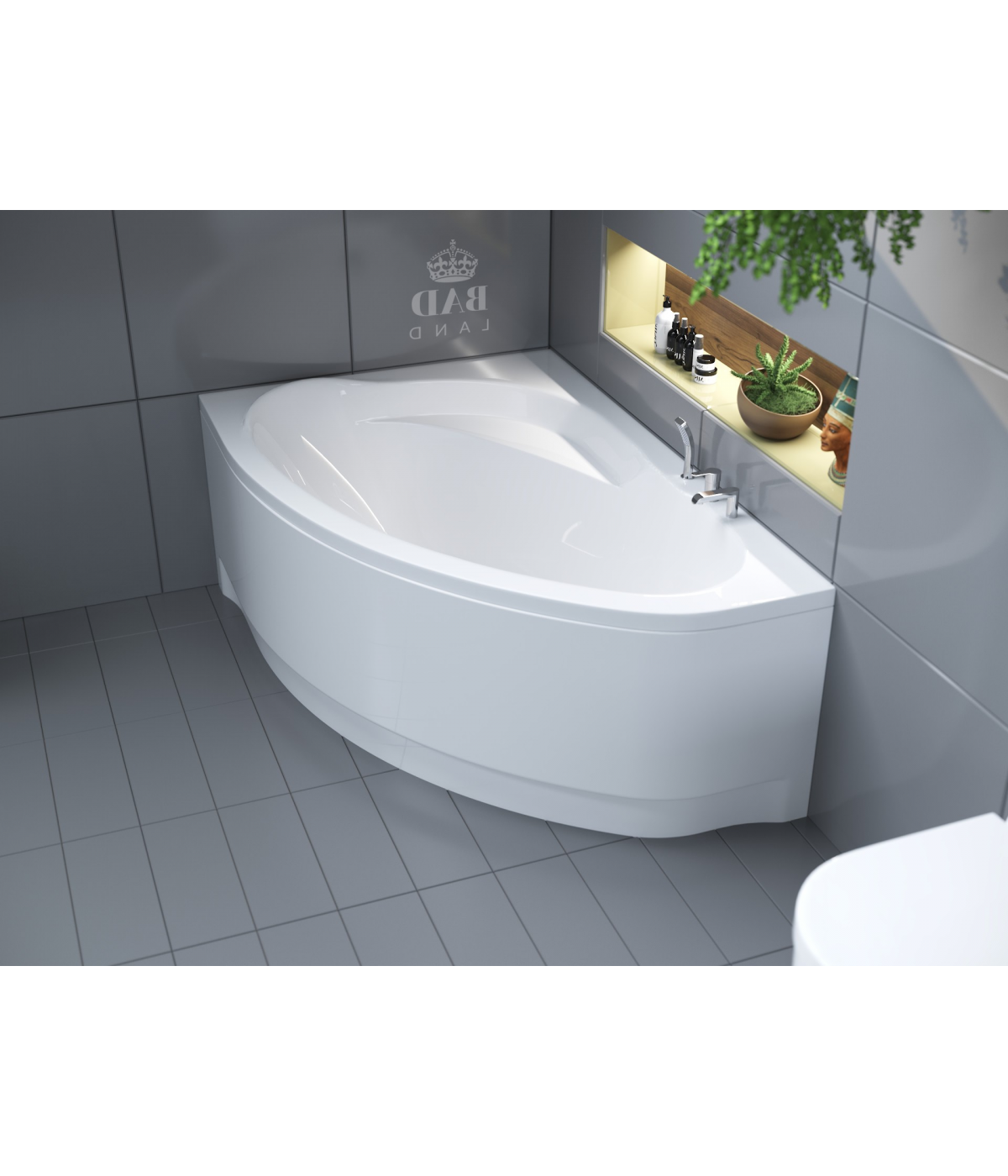 ECKBADEWANNE 160x100 LINKS MAREA Ablaufgarnitur + Füße GRATIS !