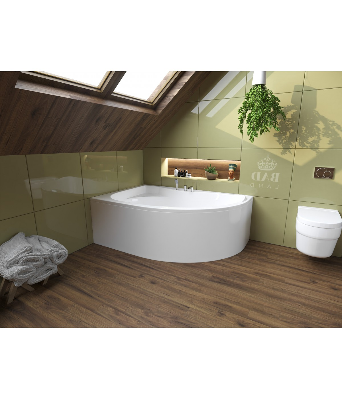 ECKBADEWANNE 170x110 LINKS DORA Ablaufgarnitur + Füße GRATIS !