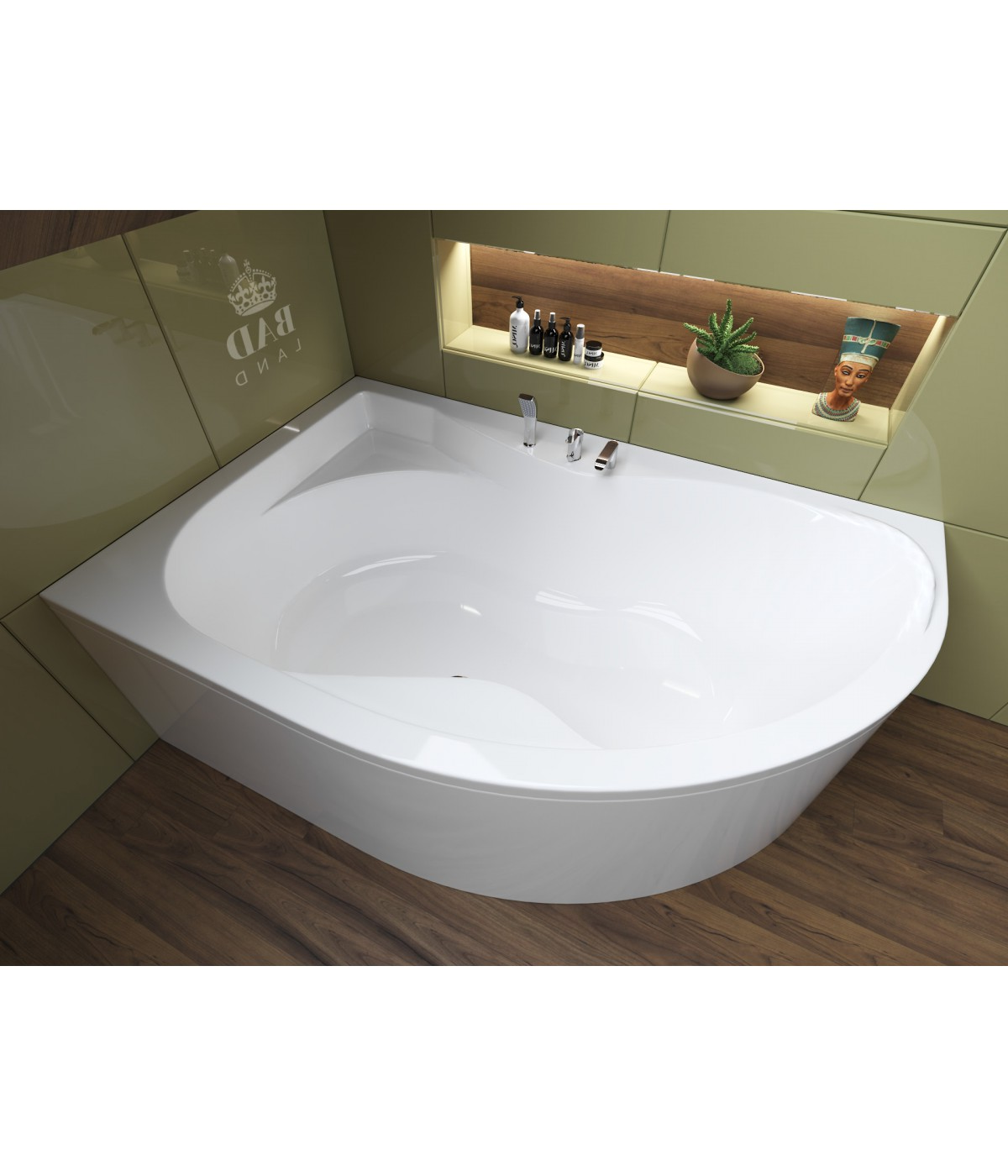 ECKBADEWANNE 170x110 LINKS DORA Ablaufgarnitur + Füße GRATIS !