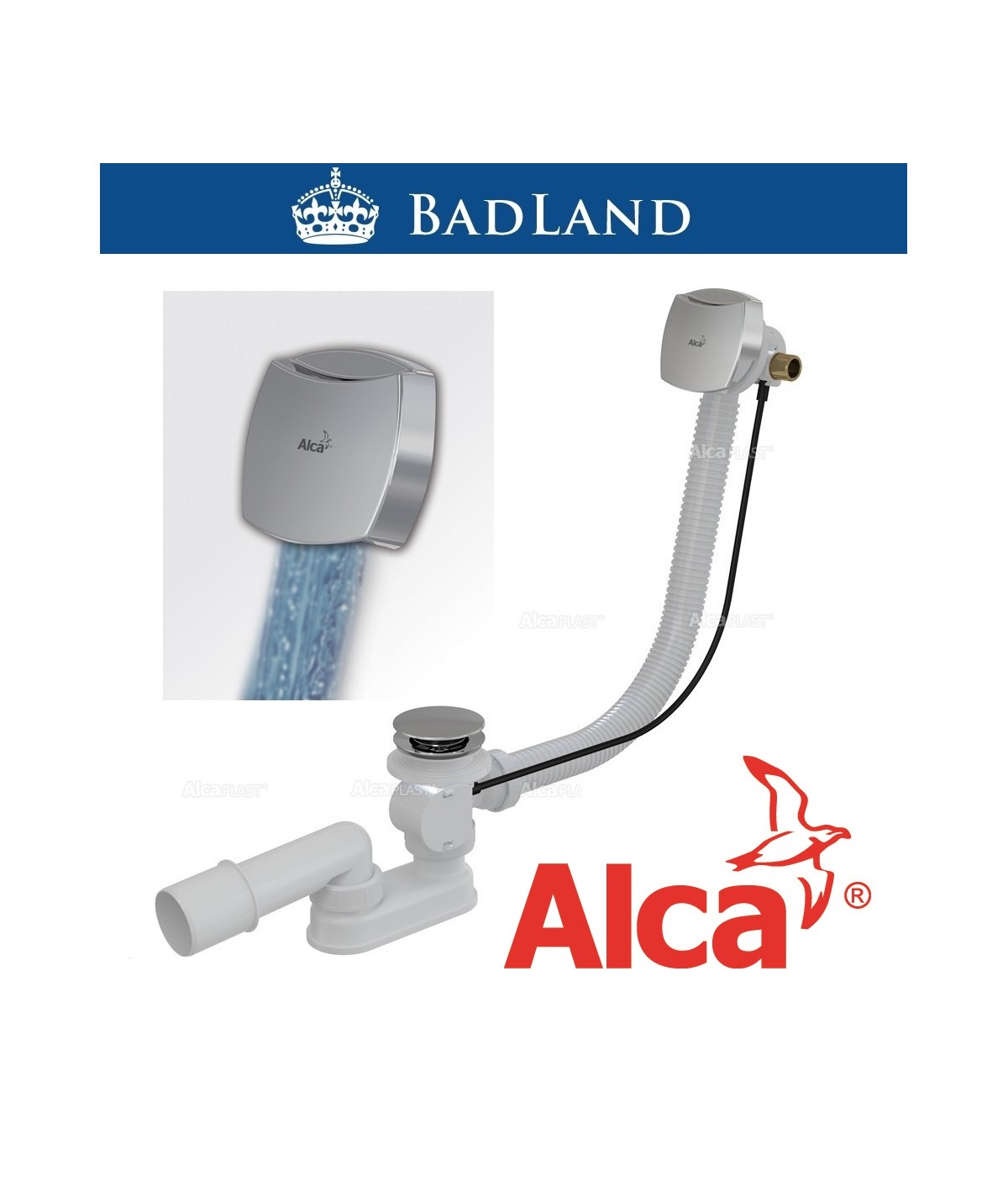 ABLAUFGARNITUR BADEWANNE AB- / ÜBER EINLAUF SIPHON FÜLLFUNKTION A564crm1