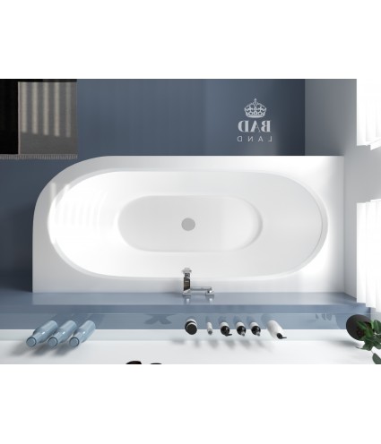 ECKBADEWANNE 170x75 LINKS AVITA Ablaufgarnitur + Füße GRATIS !
