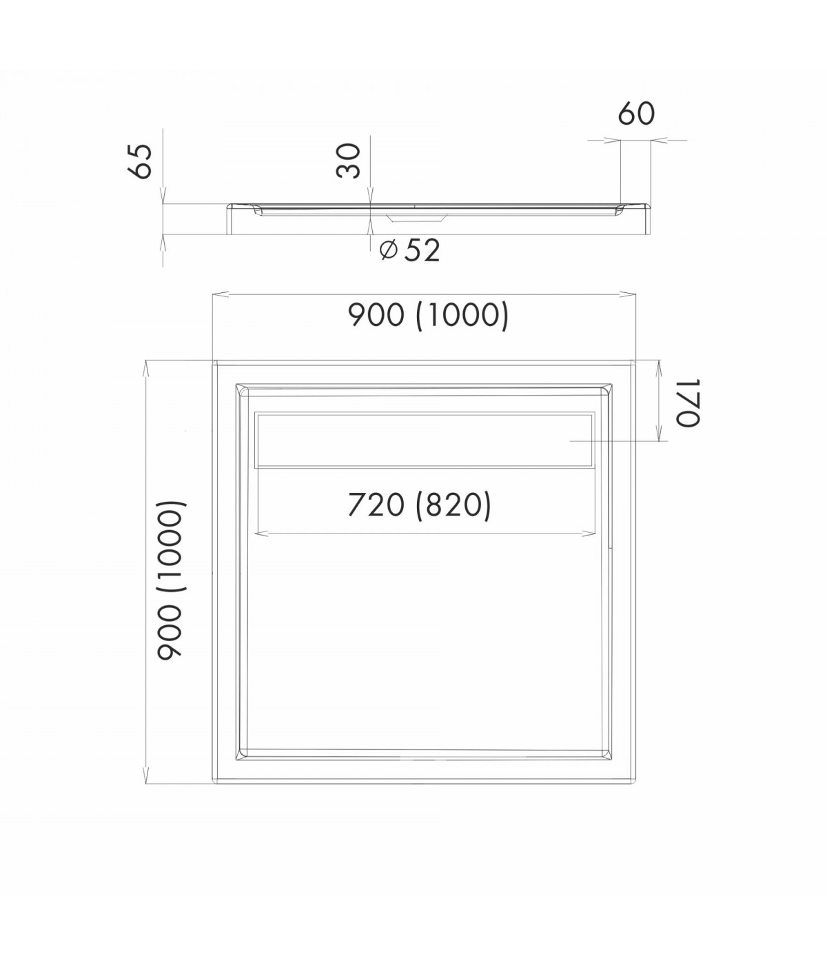 DUSCHWANNE QUADRATISCH 90x90X6,5cm CAMPARO Ablaufgarnitur GRATIS !
