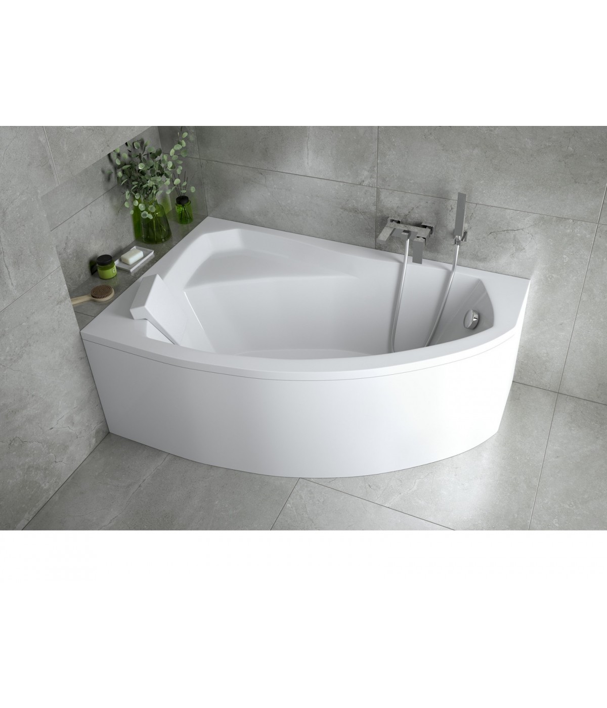 ECKBADEWANNE 140x90 LINKS RIMAX Ablaufgarnitur + Füße GRATIS !