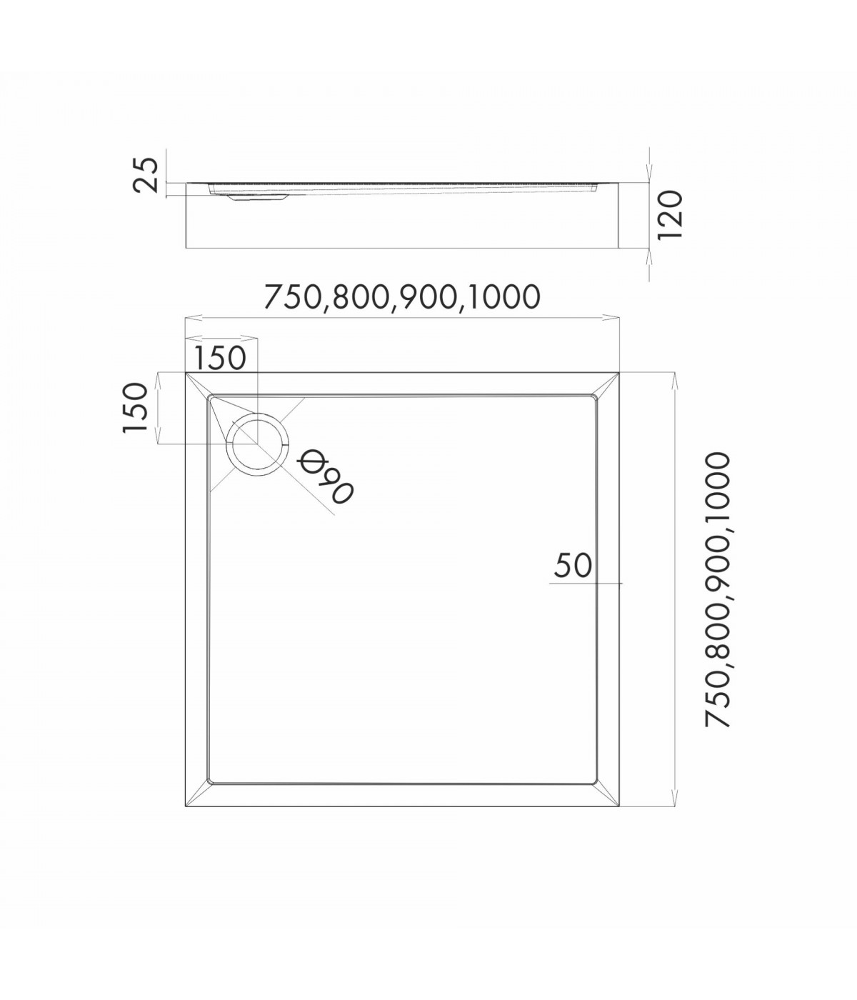 DUSCHWANNE QUADRATISCH 80x80x12cm COMPETIA NEW Ablaufgarnitur GRATIS !