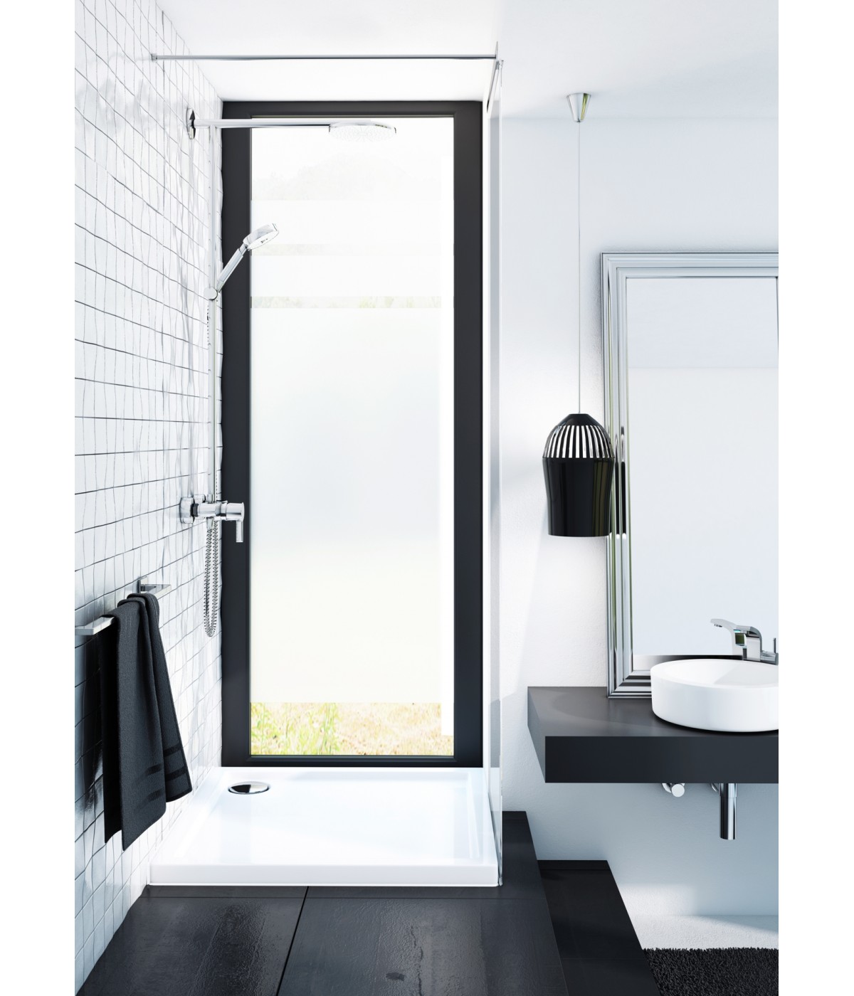 DUSCHWANNE QUADRATISCH 80x80x5cm CORRINA Ablaufgarnitur GRATIS !