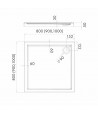 DUSCHWANNE QUADRATISCH 80x80x5cm CORRINA Ablaufgarnitur GRATIS !