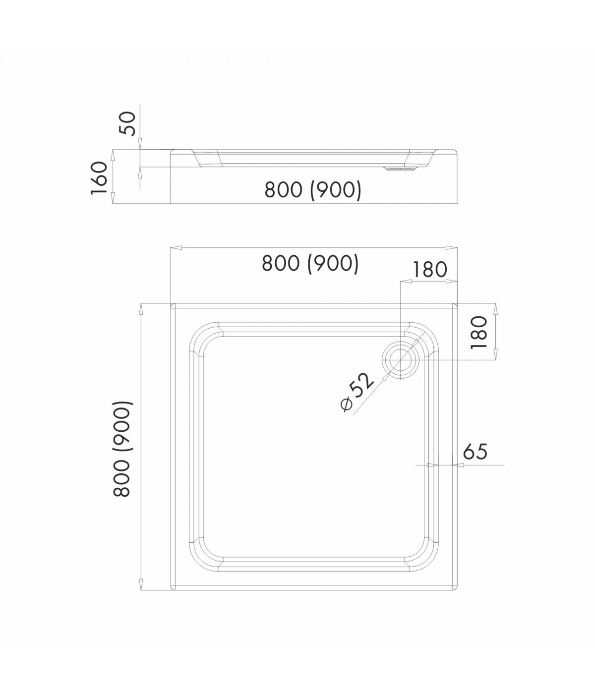 DUSCHWANNE QUADRATISCH 80x80 EKO 2.0 Ablaufgarnitur GRATIS !