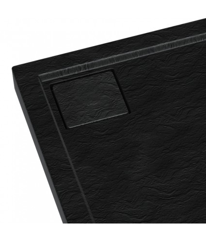 DUSCHWANNE QUADRATISCH 80x80 OMEGAX SCHWARZ Ablaufgarnitur GRATIS !