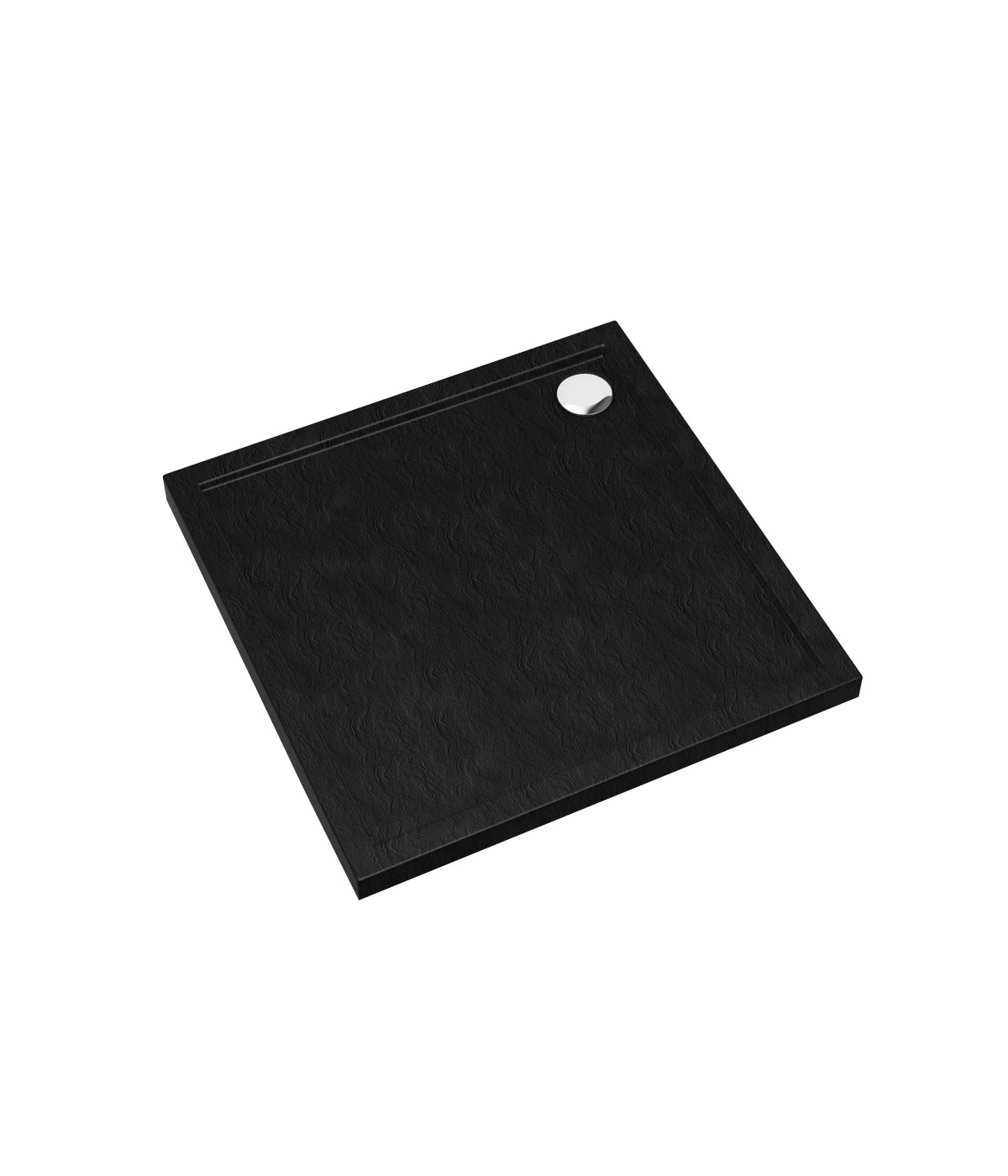 DUSCHWANNE QUADRATISCH 80x80 CASPAR NEW SCHWARZ STEIN Ablaufgarnitur GRATIS!