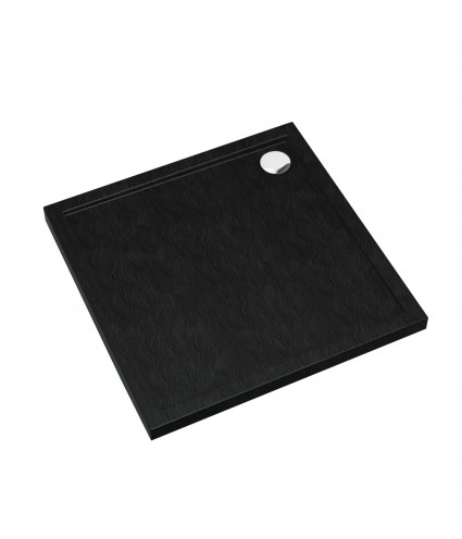DUSCHWANNE QUADRATISCH 80x80 CASPAR NEW SCHWARZ STEIN Ablaufgarnitur GRATIS!