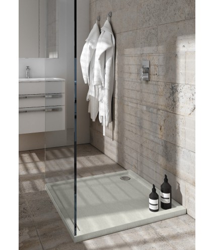 DUSCHWANNE QUADRATISCH 80x80 CASPAR NEW CEMENT STEIN Ablaufgarnitur GRATIS!