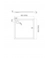 DUSCHWANNE QUADRATISCH 80x80 CASPAR NEW CEMENT STEIN Ablaufgarnitur GRATIS!