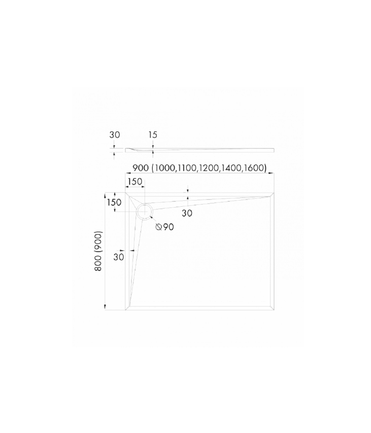 DUSCHWANNE QUADRATISCH 80x80 ETRUSCO Ablaufgarnitur GRATIS !