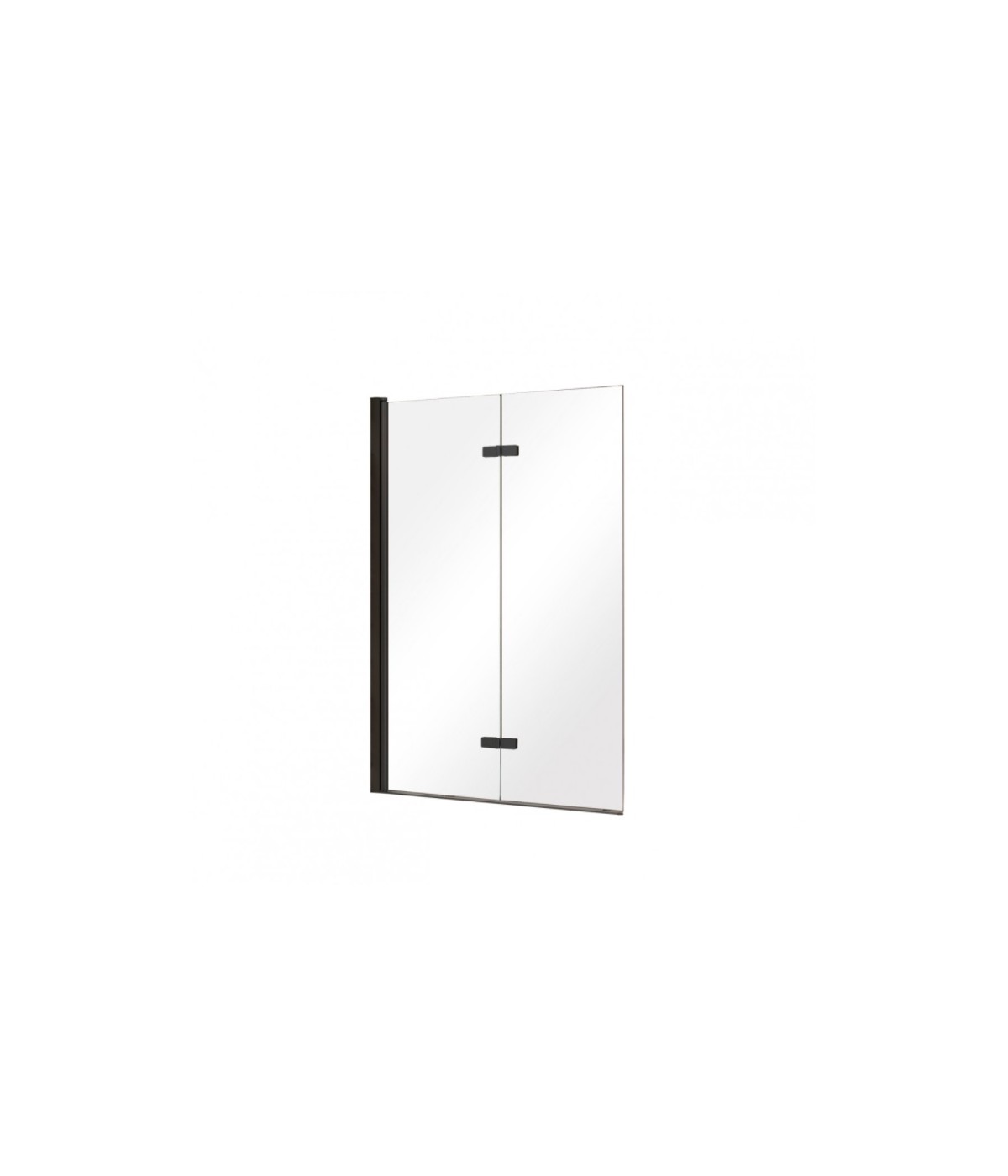 Badewannenabtrennung 2-teilig Schwarz 100x145 LUMIX Glas 6 mm