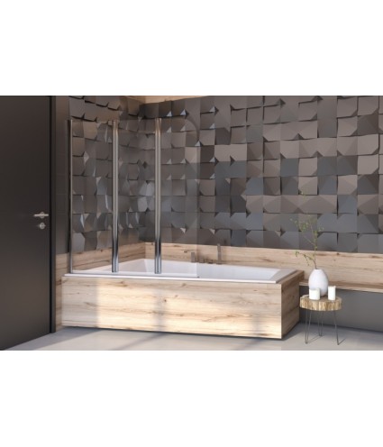 Badewannenabtrennung 3-teilig 120x140 PRIME 3 Glas 5 mm