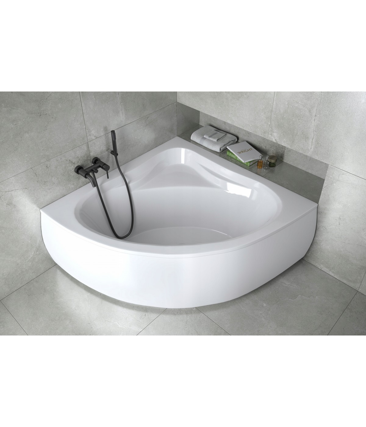 ECKBADEWANNE 130x130 MIAZ Ablaufgarnitur + Füße GRATIS !