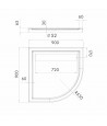DUSCHWANNE VIERTELKREIS 90x90x6,5cm CAMPARO Ablaufgarnitur GRATIS !