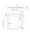 DUSCHWANNE VIERTELKREIS 80x80x5cm CASPAR Ablaufgarnitur GRATIS !