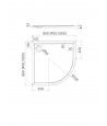 DUSCHWANNE VIERTELKREIS 80x80x4,5 CASPAR NEW Ablaufgarnitur GRATIS!