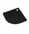 DUSCHWANNE VIERTELKREIS 90x90x4,5 CASPAR NEW SCHWARZ STEIN Ablaufgarnitur GRATIS!