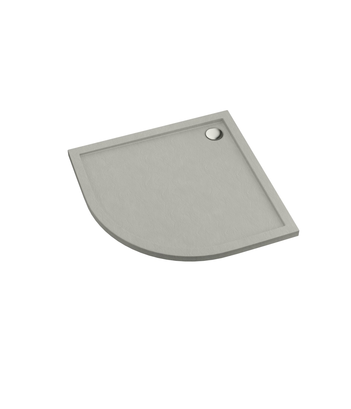 DUSCHWANNE VIERTELKREIS 90x90x4,5 CASPAR NEW CEMENT STEIN Ablaufgarnitur GRATIS!