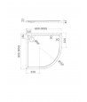 DUSCHWANNE VIERTELKREIS 90x90x4,5 CASPAR NEW CEMENT STEIN Ablaufgarnitur GRATIS!