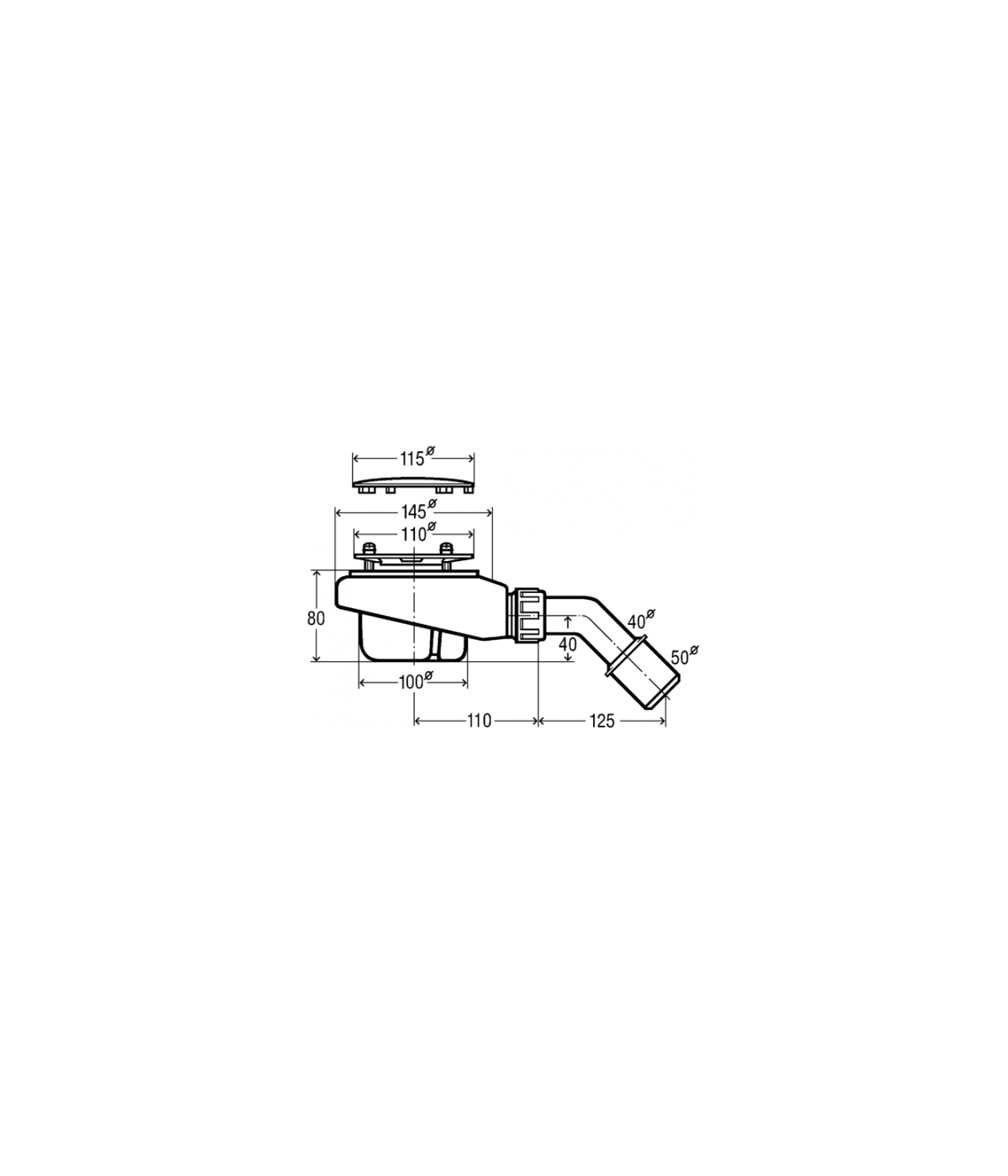 DUSCHWANNE VIERTELKREIS 90x90x4,5 CASPAR NEW CEMENT STEIN Ablaufgarnitur GRATIS!