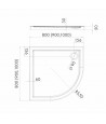 DUSCHWANNE VIERTELKREIS 80x80x5 CORRINA Ablaufgarnitur GRATIS !