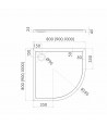 DUSCHWANNE VIERTELKREIS 90x90x4,5 CORRINA NEW Ablaufgarnitur GRATIS !
