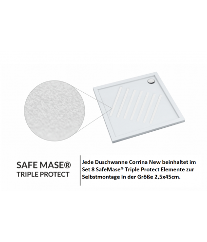 DUSCHWANNE VIERTELKREIS 100x100x4,5 CORRINA NEW Ablaufgarnitur GRATIS !