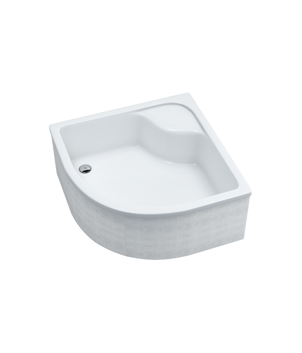 DUSCHWANNE VIERTELKREIS 90x90x41 DANTE Ablaufgarnitur GRATIS !