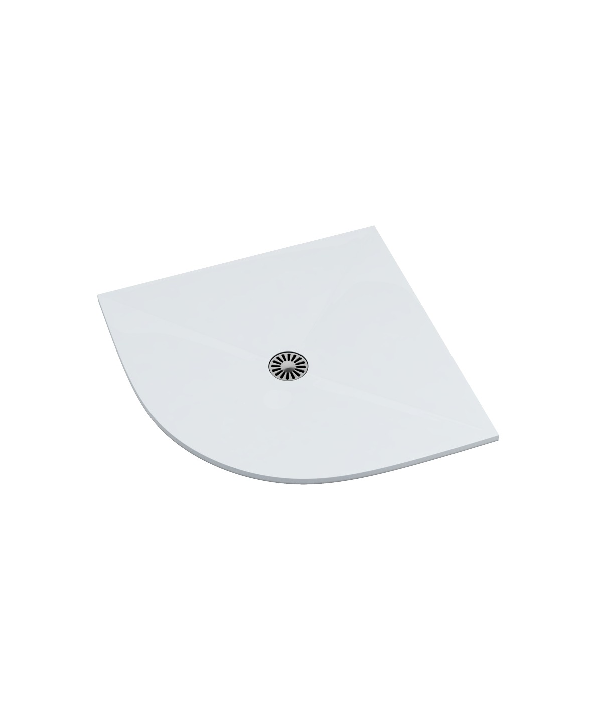 DUSCHWANNE VIERTELKREIS 90x90x3,5 DE LUXE Ablaufgarnitur GRATIS!