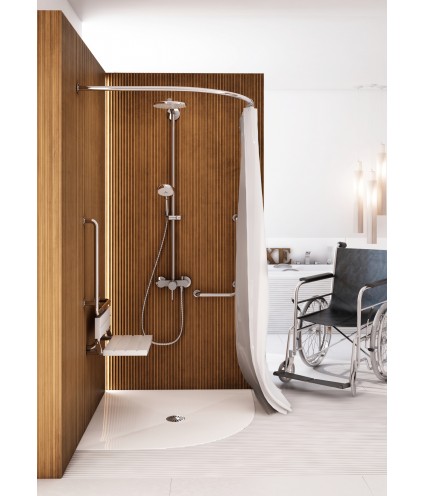 DUSCHWANNE VIERTELKREIS 90x90x3,5 DE LUXE Ablaufgarnitur GRATIS!