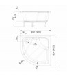 DUSCHWANNE VIERTELKREIS 80x80x41 DORIS Ablaufgarnitur + Füße GRATIS !